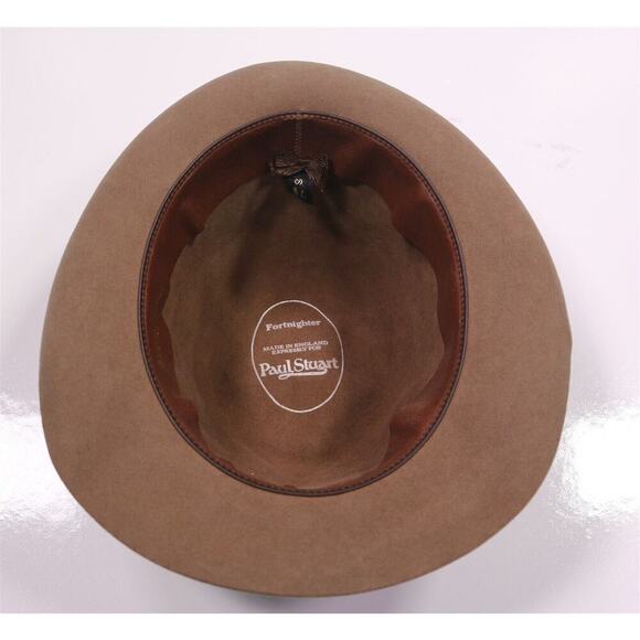 Paul Stuart by Fortnighter Brown Felt Fedora Made in England 60 - 7 3/8 - Picture 4 of 6